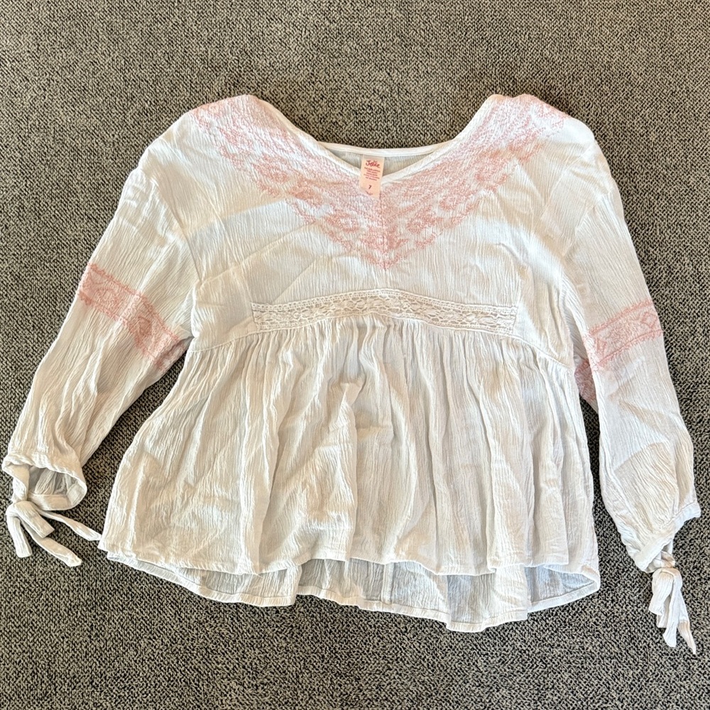 White and Pink Women's Top
